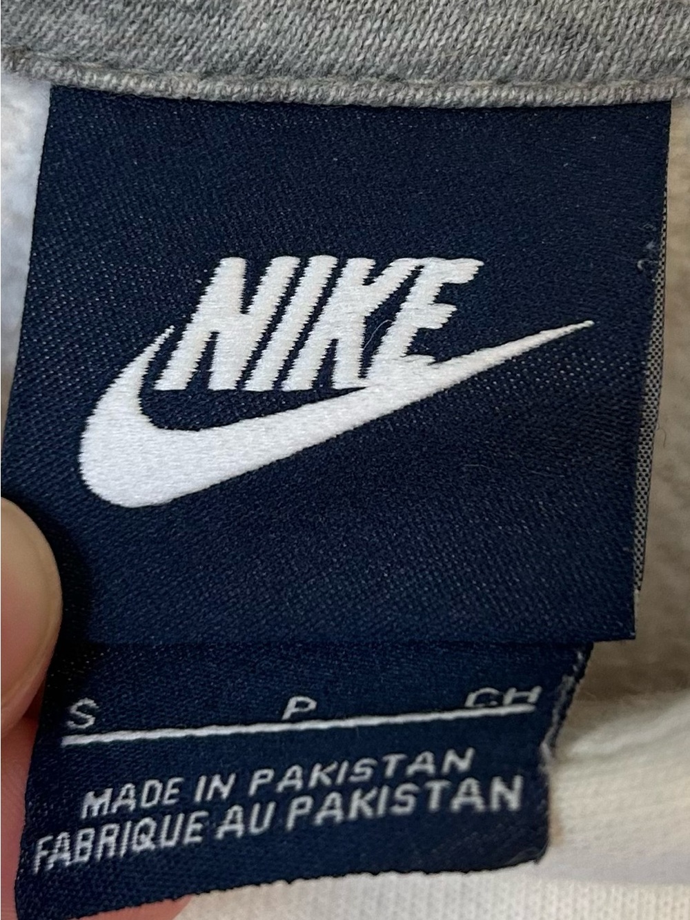 Vintage 80s Nike Blue Tag White Cropped Hoodie - Picture 3 of 6